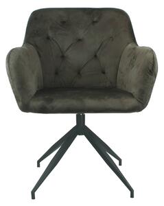 Scaun VELEZA NEW, maro/negru, stofa catifelata/metal, 66x66x83 cm