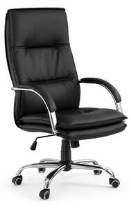 Scaun de birou STANLEY, negru, piele ecologica, 59x71x108/115 cm