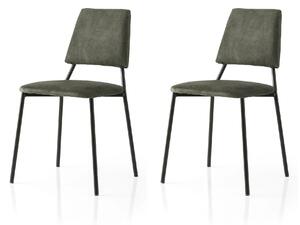 Set 2 scaune LIMA 4553 V2, gri inchis/negru, stofa catifelata/metal, 4