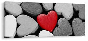 Tablou cu inimioare din lemn (120x50 cm)