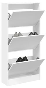 Pantofar, alb, 60x21x125,5 cm, lemn compozit