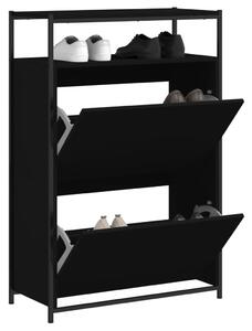 Pantofar, negru, 75x34x112 cm, lemn compozit