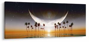 Tablou- Luna deasupra palmierilor (120x50 cm)