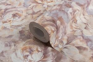 Tapet de lux floral, vinil maro, model Norvud
