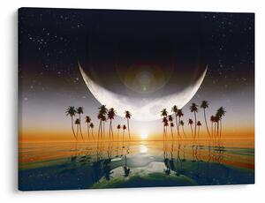 Tablou- Luna deasupra palmierilor (70x50 cm)
