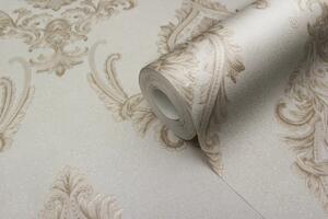 Tapet dormitor vinil premium, bej, model Mersin