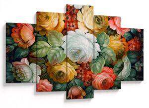 Tablou cu buchet pictat de flori (150x105 cm)