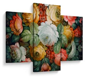 Tablou cu buchet pictat de flori (90x60 cm)