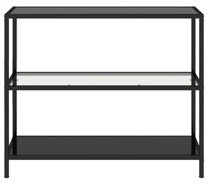 Raft, transparent și negru, 100x36x90 cm, sticlă securizată