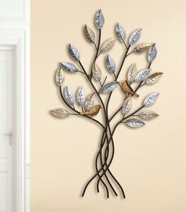 Decoratiune pentru perete din metal Vrabiute in Copac 76 cm