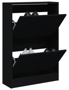 Pantofar, negru, 60x21x87,5 cm, lemn compozit