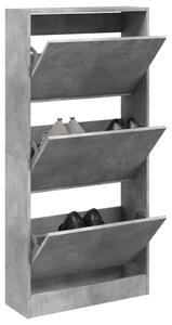 Pantofar, gri beton, 60x21x125,5 cm, lemn compozit