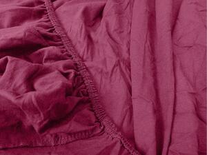 Cearsaf de pat Jersey roz inchis 160 x 200 cm