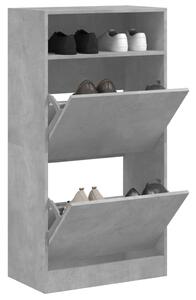 Pantofar, gri beton, 60x34x116 cm, lemn compozit