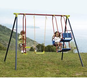 Set leagane copii cu 1 leagan tandem, 1 scaun si 1 gondola - 2 m