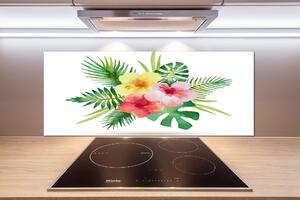 Sticlă printata bucătărie flori Hawaii