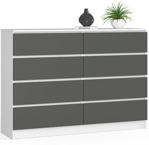 Comodă cu sertare Keanu III (alb + grafit). Promo -15%. 1152025
