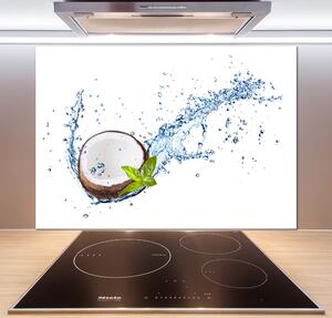 Panou sticlă decorativa bucătărie Și apă de nucă de cocos