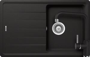 Set chiuveta bucatarie Schock Element D-100S 780 x 500 mm si baterie bucatarie Schock Fonos Cristalite Nero, negru