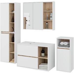 Set mobilier baie Vambos luxe (alb + stejar sonoma). Promo -18%. 1152127