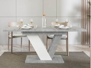 Masă sufragerie extensibilă Granger (beton + Alb) (pentru 2-6 persoane). 1105381