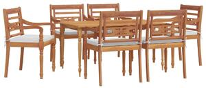 Set mobilier de grădină cu perne, 7 piese, lemn masiv de tec