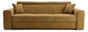Canapea Extensibilă 3 locuri BELLAGIO, cu tetiere reglabile, 242x95x99 cm, Galben-Olive - Outlet