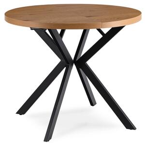Masă sufragerie extensibilă Localizado (Stejar auriu + negru) (pentru 4-6 persoane). 1129014