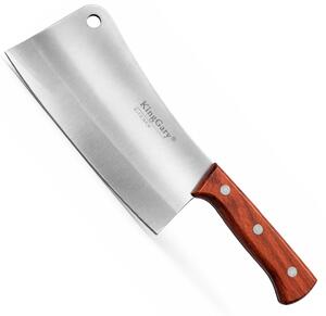 Satar de bucatarie cu lama lata si maner ergonomic din lemn – cutit tip topor pentru taiat, tocat si portionat carne, legume si alimente, 36 cm