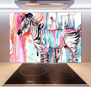 Panou de bucătărie zebră colorat