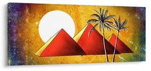 Tablou cu piramidele egiptene pictate (120x50 cm)
