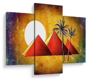 Tablou cu piramidele egiptene pictate (90x60 cm)
