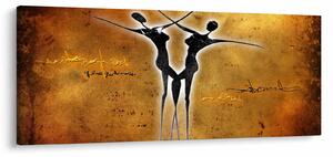 Tablou perechii dansând pictate (120x50 cm)