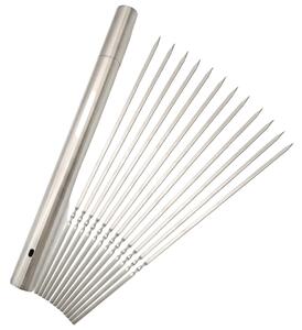 Set 20 bețe de frigărui din inox, cu tub de păstrare