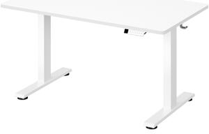 Birou reglabil pe inaltime Songmics, Balok, Alb, 140x80x121 cm