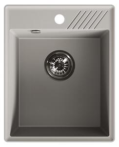 Laveo Hub, chiuvetă din granit cu 1 compartiment 394x485x204 mm, gri, LAV-SPH_510Y