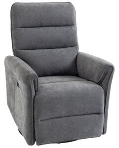 HOMCOM Fotoliu relax electric 155° cu suport pentru picioare, tapițat, rotire 270°, balansoar, șenilă, gri | Aosom Romania