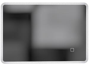 HOMCOM Oglindă de Baie cu LED 70x100 cm, 3 Culori de Lumină, Dimabilă, Antiaburire, Touch, Memorie | Aosom Romania