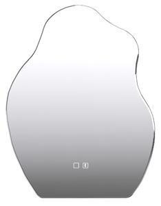 HOMCOM Oglindă baie LED 80 x 60 cm, 3 culori, design neregulat, Bluetooth, antiaburire, touch | Aosom Romania