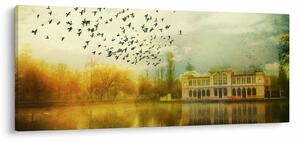 Tablou peisajului pictat cu sediul (120x50 cm)