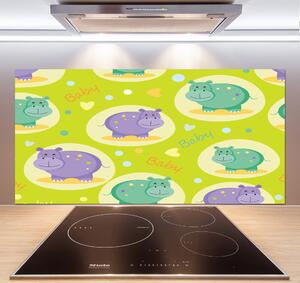 Sticlă bucătărie hipopotamii