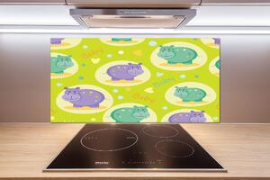 Sticlă bucătărie hipopotamii