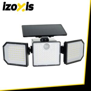 Lampă solară LED cu 3 panouri rotative Izoxis - Senzor de mișcare și lumină, acumulator 1800 mAh