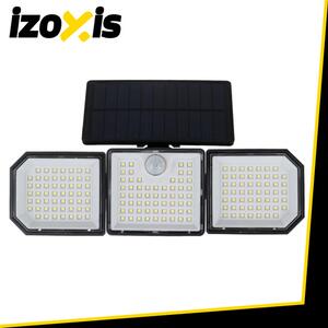 Lampă solară LED cu 3 panouri rotative Izoxis - Senzor de mișcare și lumină, acumulator 1800 mAh