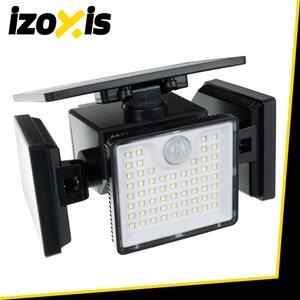 Lampă solară LED cu 3 panouri rotative Izoxis - Senzor de mișcare și lumină, acumulator 1800 mAh