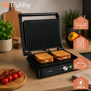 Grătar electric de contact Ruhhy 26176 2000W – Presă pentru sandvișuri