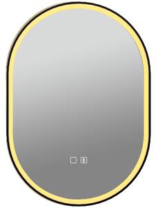 HOMCOM Oglindă de Baie Ovală cu LED 70x100 cm, Bluetooth, Memorie, Butoane Tactile, Antiaburire | Aosom Romania