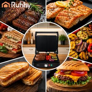 Grătar electric de contact Ruhhy 26176 2000W – Presă pentru sandvișuri