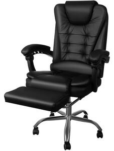 Scaun de birou cu suport pentru picioare Malatec 26195 – Scaun ergonomic negru