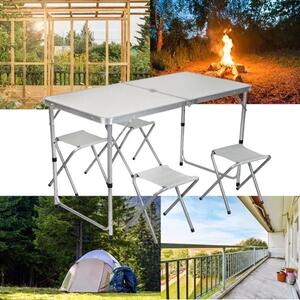 Set de camping pliabil Trizand – Masă cu 4 scaune pentru picnic și grădină